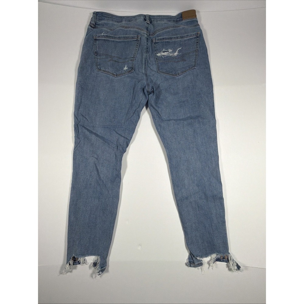 American Eagle Blue Denim Jeans Women's Size 6 Next Level Stretch Distressed - Picture 6 of 13
